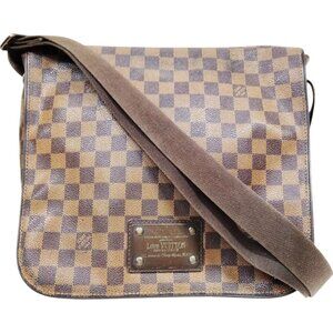 (S6) Authentic Louis Vuitton Crossbody Bag Brooklyn MM Brown Damier Luxury Vinta